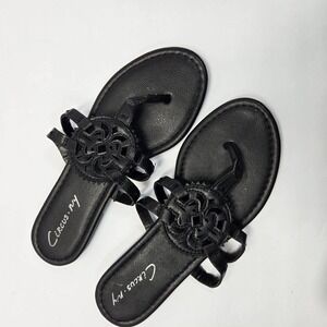 Circus by Sam Edelman Canyon Black Thong Medallion Flat Sandals Womens 7M